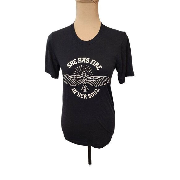 Canvas Printed T-Shirt XS in Black - Picture 1 of 6